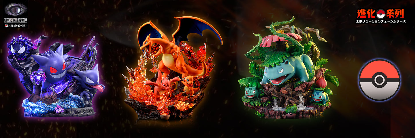 MONSTER STUDIO – POKEMON: EVOLUTION CHAIN SERIES 3. VENUSAUR EVOLUTION FAMILY [PRE-ORDER]