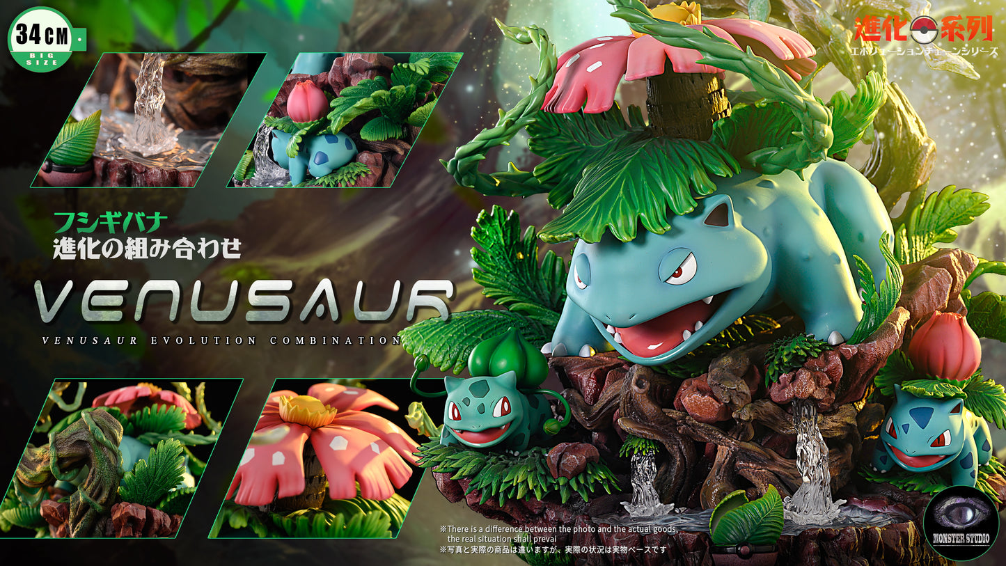 MONSTER STUDIO – POKEMON: EVOLUTION CHAIN SERIES 3. VENUSAUR EVOLUTION FAMILY [PRE-ORDER]