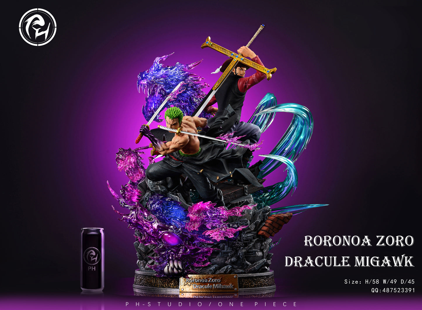 PH STUDIO – ONE PIECE: HEROES SERIES, ZORO AND MIHAWK [PRE-ORDER]