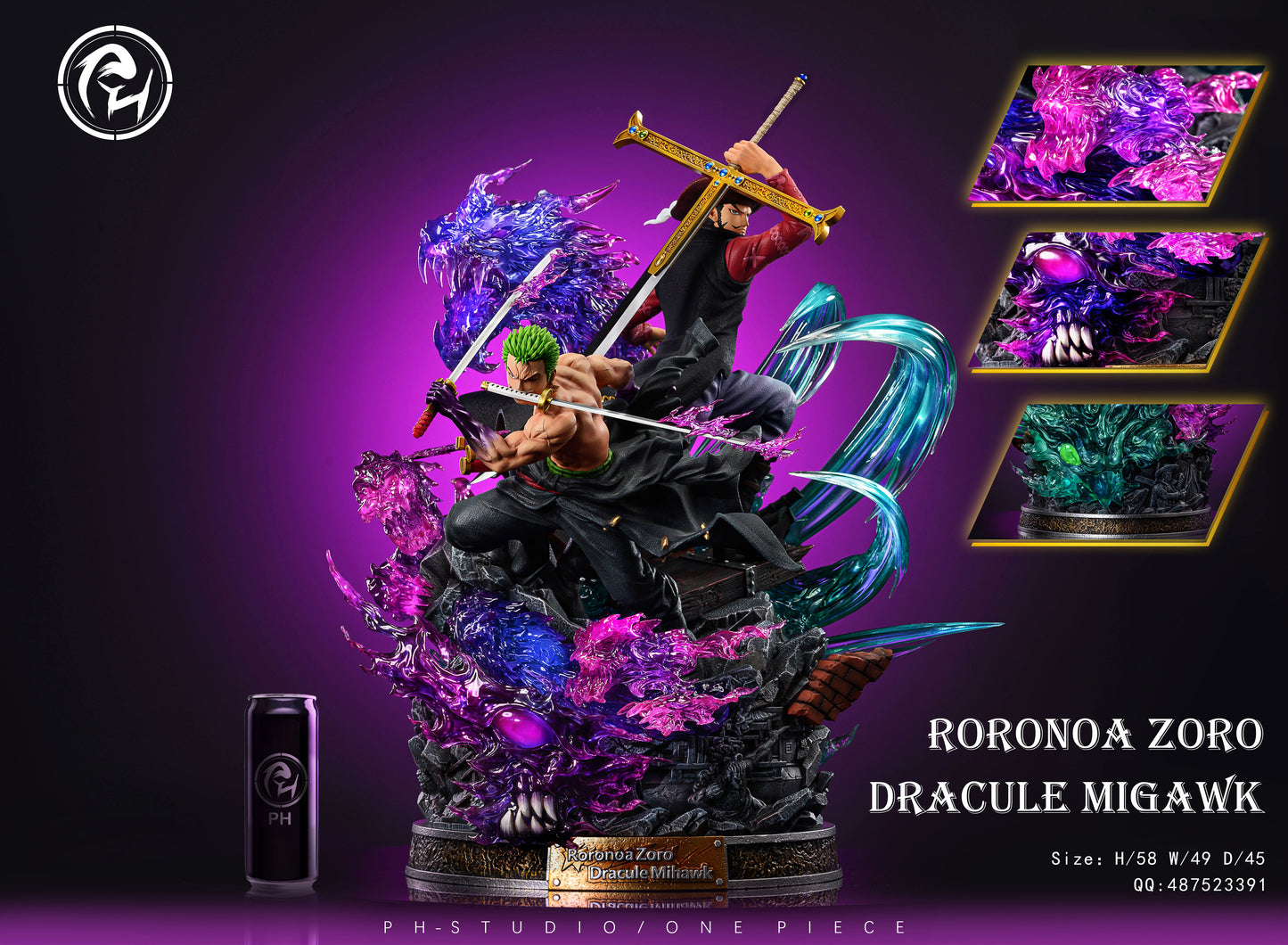 PH STUDIO – ONE PIECE: HEROES SERIES, ZORO AND MIHAWK [PRE-ORDER]