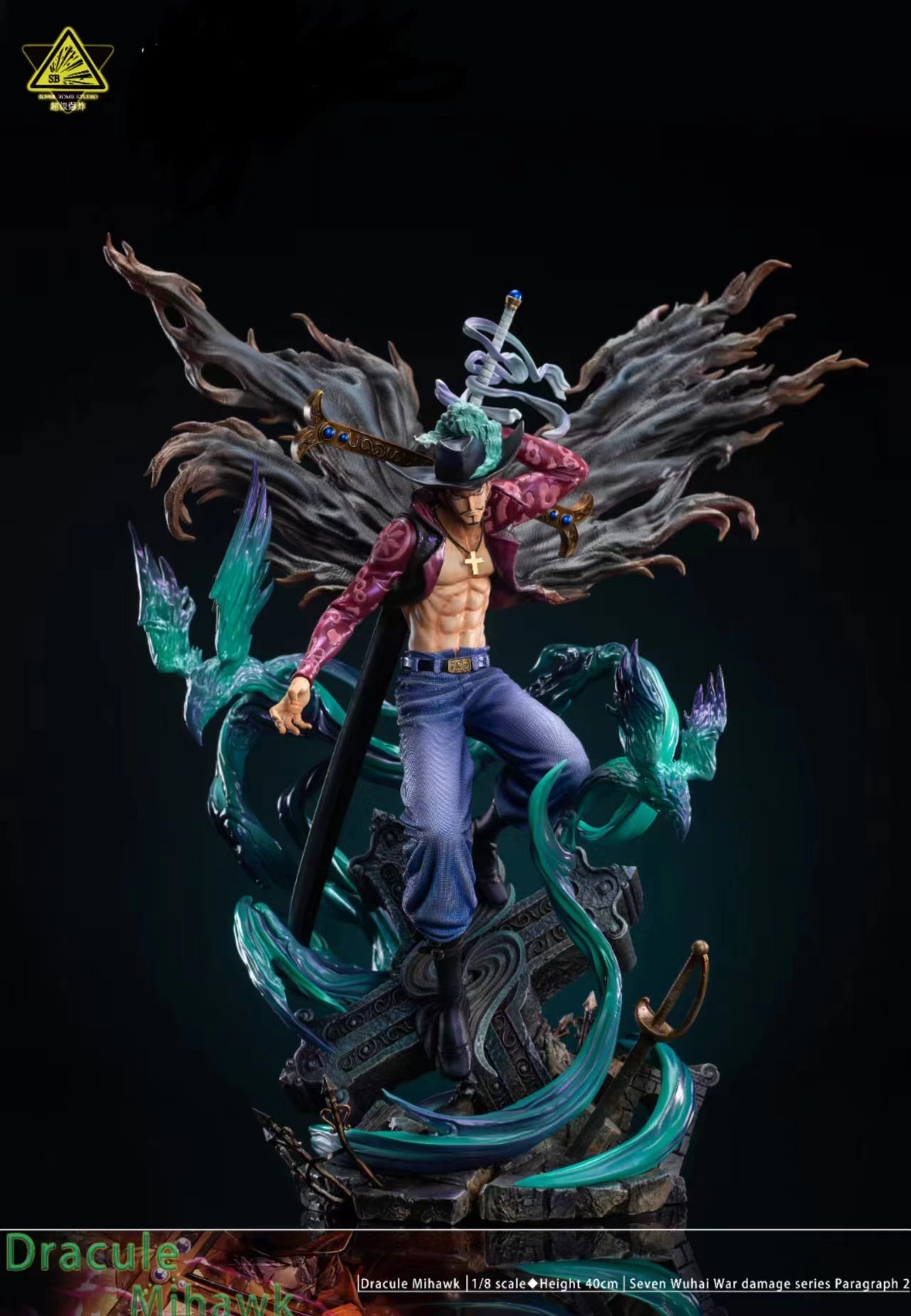 SUPER BOMB STUDIO – ONE PIECE: 7 WARLORDS BATTLE DAMAGED SERIES 2. “HAWK-EYE” MIHAWK [PRE-ORDER]