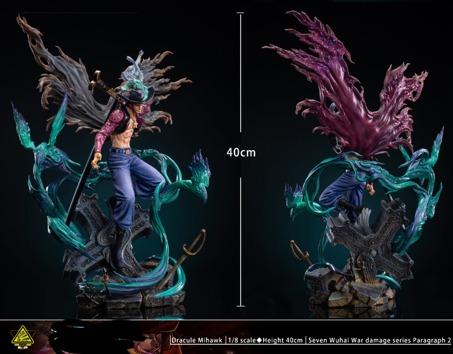 SUPER BOMB STUDIO – ONE PIECE: 7 WARLORDS BATTLE DAMAGED SERIES 2. “HAWK-EYE” MIHAWK [PRE-ORDER]
