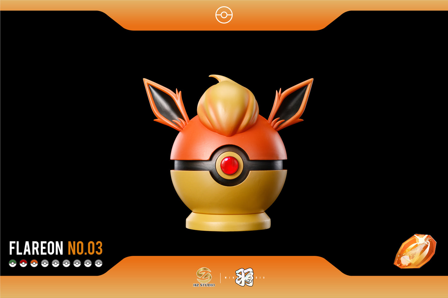 WING x HZ STUDIO – POKEMON: EEVEE POKE BALL SERIES 03. FLAREON POKE BALL [IN STOCK]