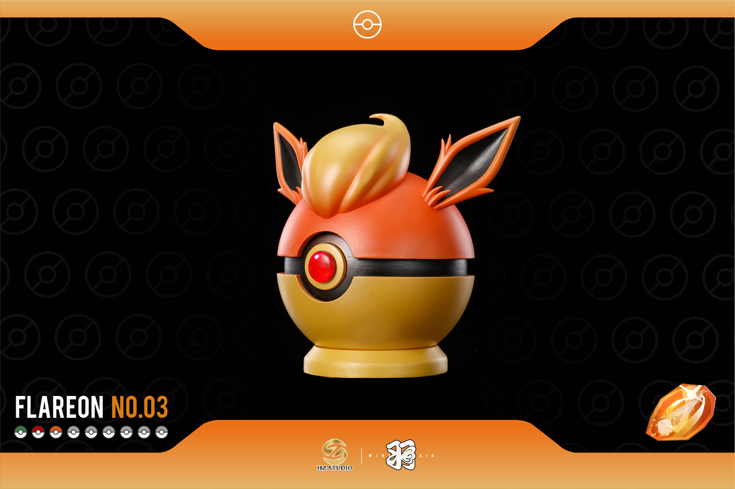 WING x HZ STUDIO – POKEMON: EEVEE POKE BALL SERIES 03. FLAREON POKE BALL [IN STOCK]