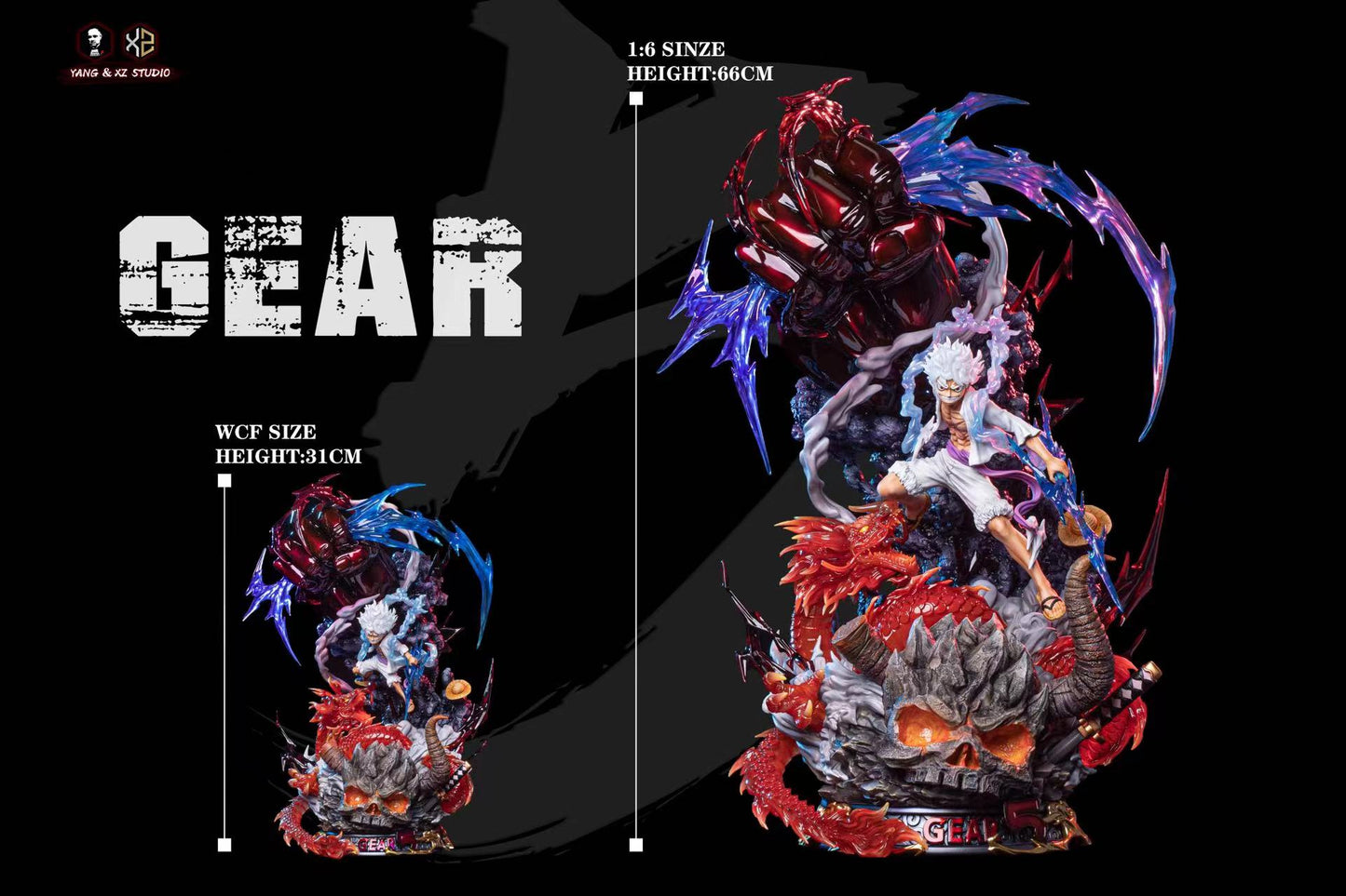 XS x YANG STUDIO – ONE PIECE: “SUN GOD” NIKA LUFFY VS DRAGON FORM KAIDO [SOLD OUT]